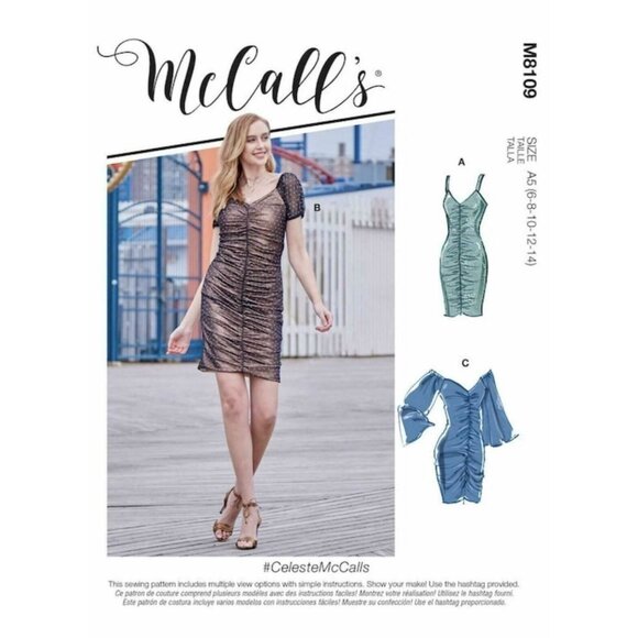 McCall's M8109 Misses 6 to 14 Cocktail Dress Uncut Sewing Pattern New - Picture 8 of 8